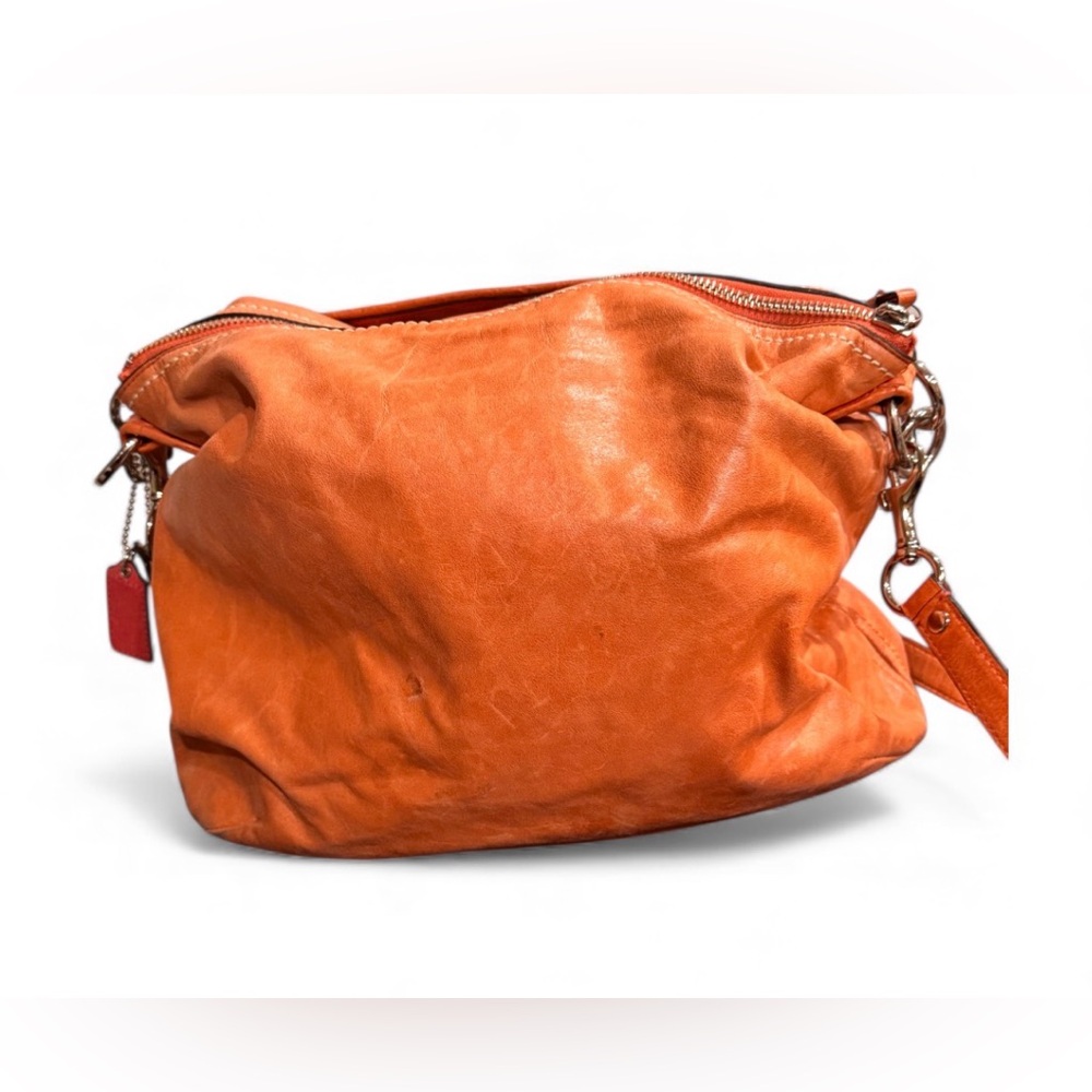 Coach poppy tangerine Orange Leather Crossbody / shoulder Bag 19788 - Picture 4 of 10